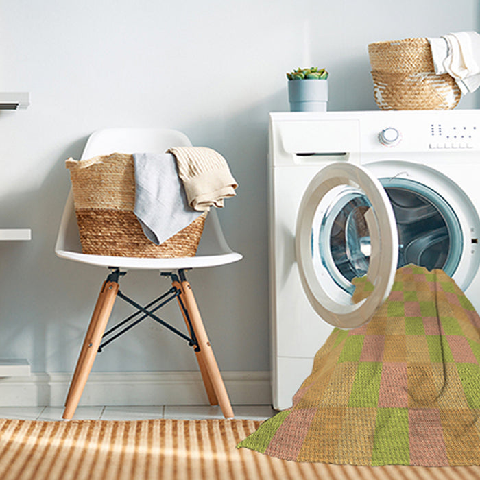 Machine Washable Transitional Orange Rug in a Washing Machine, wshpat685brn