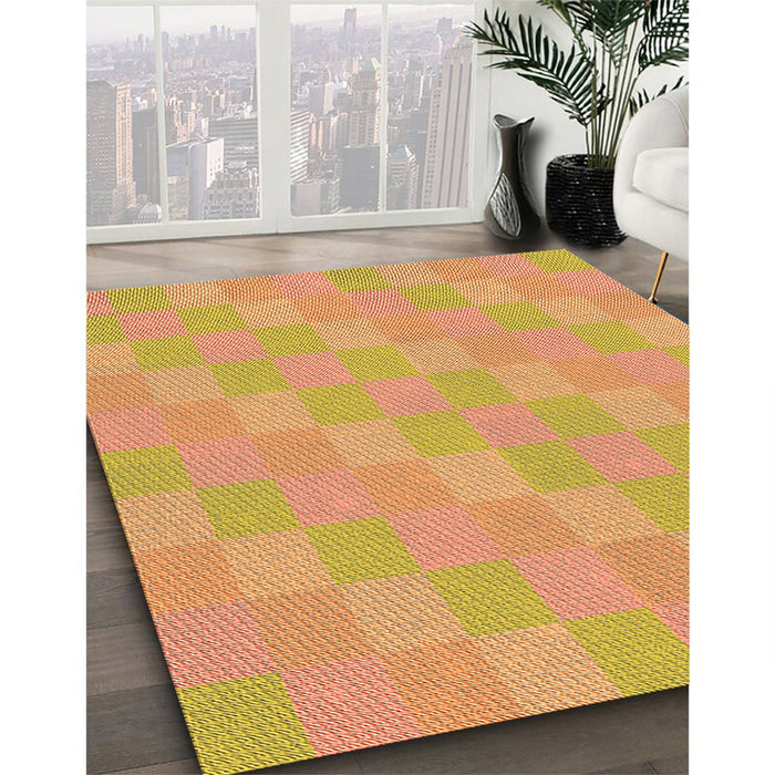 Machine Washable Transitional Orange Rug in a Family Room, wshpat685org