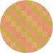 Square Patterned Orange Rug, pat685org