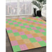 Machine Washable Transitional Green Rug in a Family Room, wshpat685