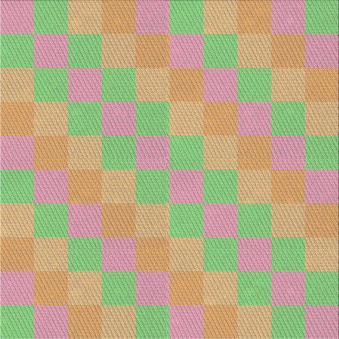 Square Patterned Green Novelty Rug, pat685