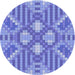 Square Patterned Denim Blue Rug, pat686blu