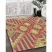 Machine Washable Transitional Red Rug in a Family Room, wshpat686brn