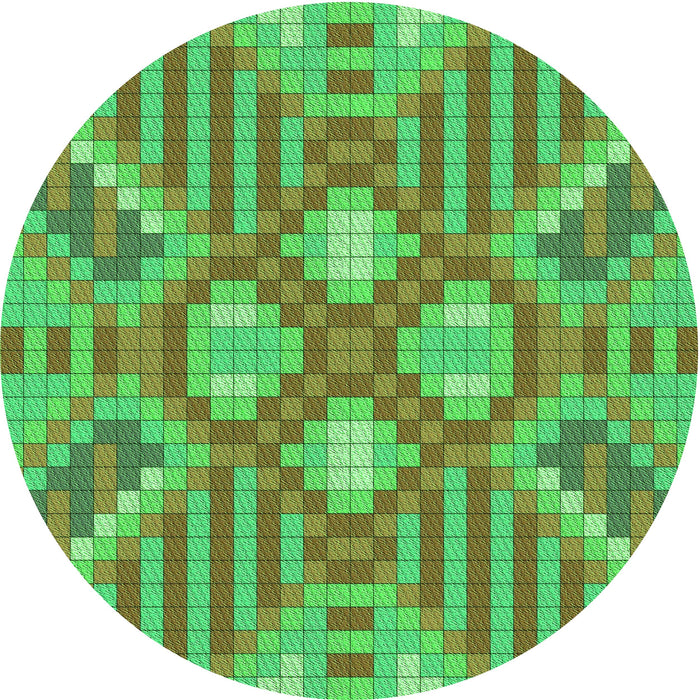 Square Patterned Neon Green Rug, pat686grn