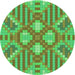 Square Patterned Neon Green Rug, pat686grn