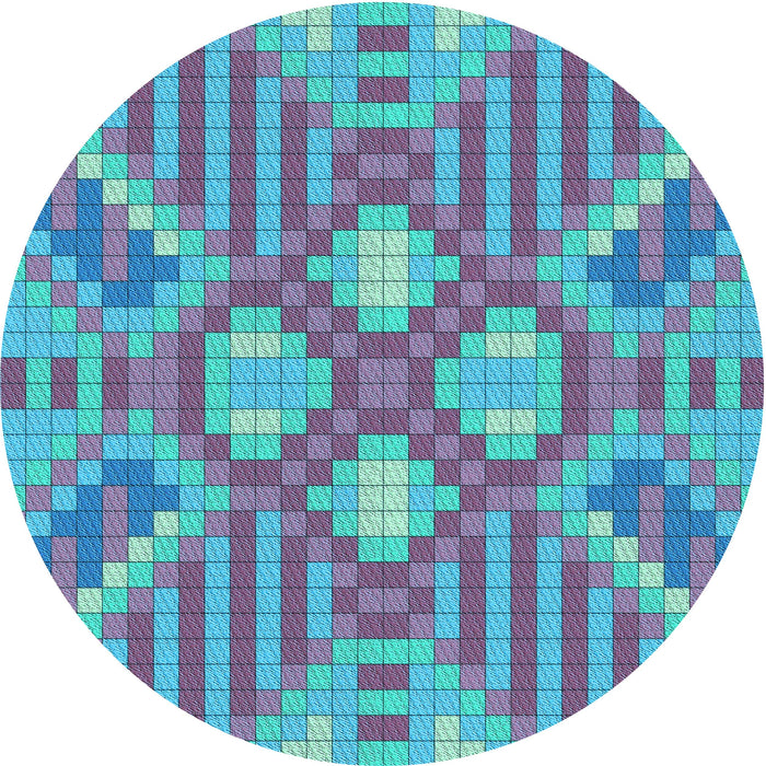 Square Machine Washable Transitional Bright Turquoise Blue Rug in a Living Room, wshpat686lblu