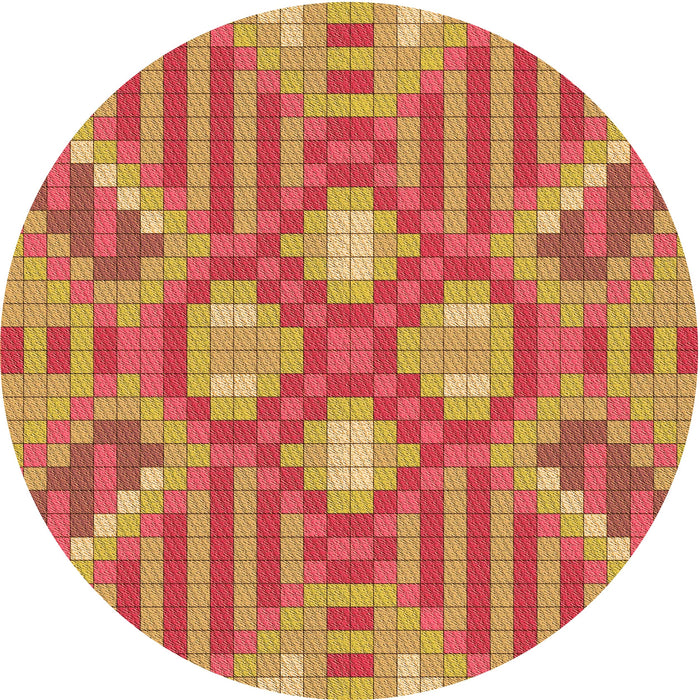 Square Patterned Yellow Rug, pat686org