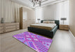 Patterned Purple Mimosa Purple Rug in a Bedroom, pat686pur