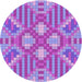 Square Patterned Purple Mimosa Purple Rug, pat686pur