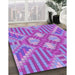 Patterned Purple Mimosa Purple Rug in Family Room, pat686pur