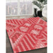 Machine Washable Transitional Red Rug in a Family Room, wshpat686rd