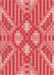 Machine Washable Transitional Red Rug, wshpat686rd