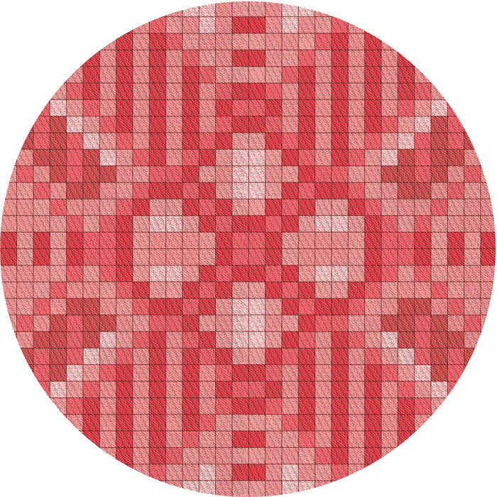 Square Patterned Red Rug, pat686rd