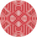 Square Patterned Red Rug, pat686rd