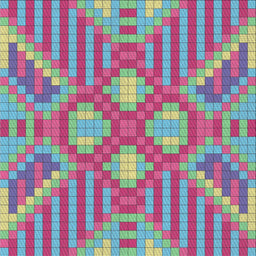 Square Patterned AquaMarine Green Novelty Rug, pat686