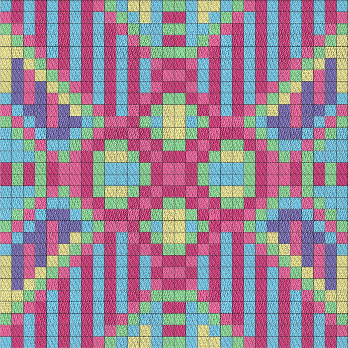 Square Patterned AquaMarine Green Novelty Rug, pat686