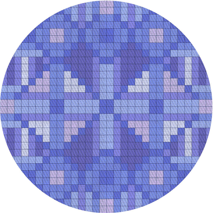 Square Patterned Sky Blue Rug, pat687blu
