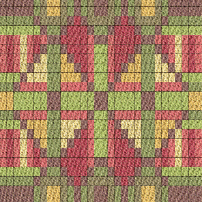Patterned Green Rug, pat687brn