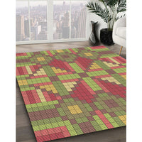 Patterned Green Rug, pat687brn