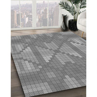 Patterned Dark Gray Rug, pat687gry