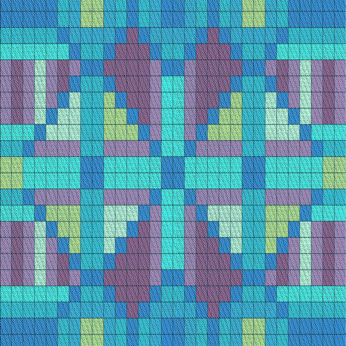 Patterned Bright Turquoise Blue Rug, pat687lblu