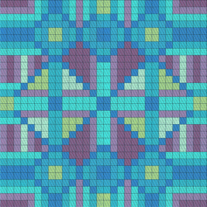 Round Patterned Bright Turquoise Blue Rug, pat687lblu