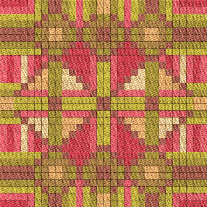 Round Patterned Red Rug, pat687org