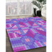 Patterned Purple Mimosa Purple Rug in Family Room, pat687pur