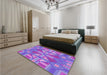 Patterned Purple Mimosa Purple Rug in a Bedroom, pat687pur