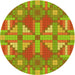 Square Patterned Pistachio Green Rug, pat687yw