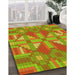 Machine Washable Transitional Pistachio Green Rug in a Family Room, wshpat687yw