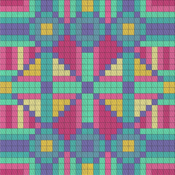 Square Patterned Pink Plum Purple Novelty Rug, pat687