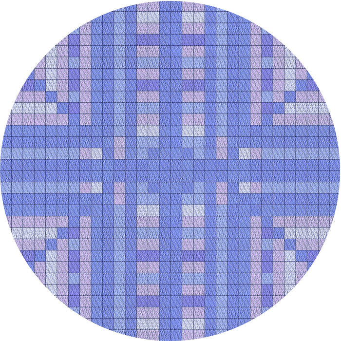 Square Patterned Jeans Blue Rug, pat688blu