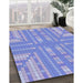 Machine Washable Transitional Jeans Blue Rug in a Family Room, wshpat688blu