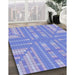 Patterned Jeans Blue Rug in Family Room, pat688blu