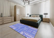 Patterned Jeans Blue Rug in a Bedroom, pat688blu