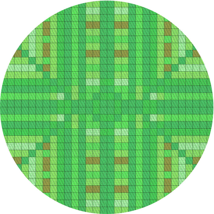 Square Patterned Neon Green Rug, pat688grn