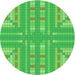 Square Patterned Neon Green Rug, pat688grn