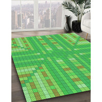 Patterned Neon Green Rug, pat688grn