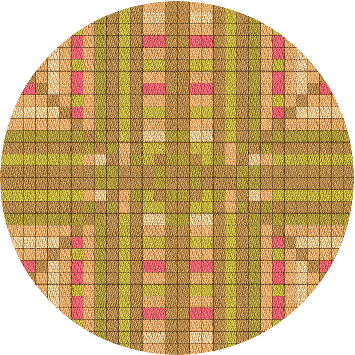 Square Patterned Orange Rug, pat688org