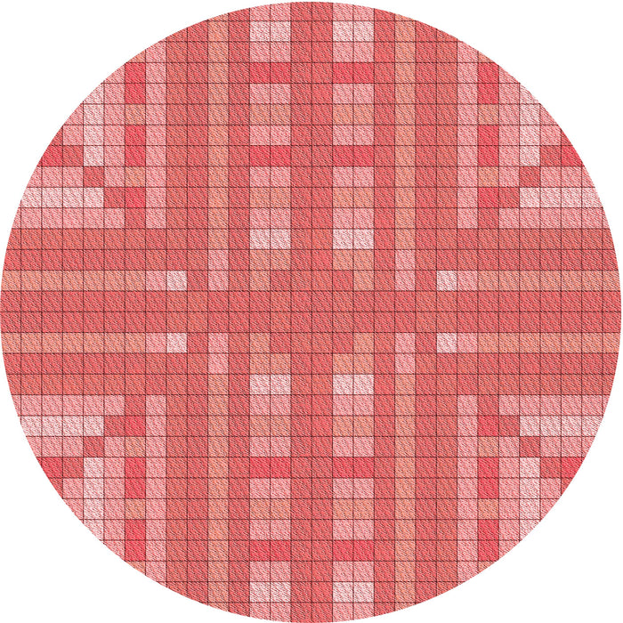 Square Patterned Fire Red Rug, pat688rd