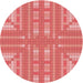 Square Patterned Fire Red Rug, pat688rd