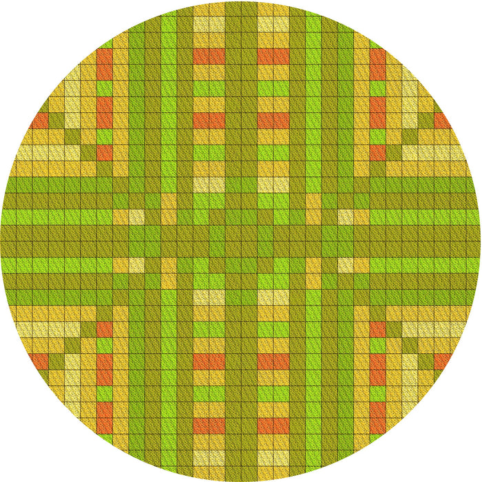 Square Patterned Dark Golden Brown Rug, pat688yw