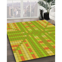 Patterned Dark Golden Brown Rug, pat688yw