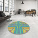 Round Patterned Light Green Modern Rug in a Office, pat688