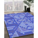 Machine Washable Transitional Sky Blue Rug in a Family Room, wshpat689blu