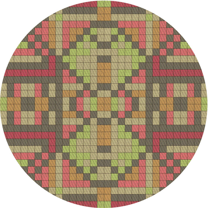 Square Patterned Sienna Brown Rug, pat689brn