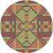 Square Patterned Sienna Brown Rug, pat689brn