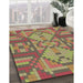 Machine Washable Transitional Sienna Brown Rug in a Family Room, wshpat689brn