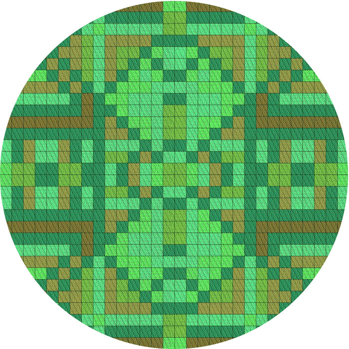 Square Machine Washable Transitional Dark Lime Green Rug in a Living Room, wshpat689grn